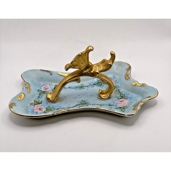 Vintage Floral Ring Holder Trinket Dish Used - Picture 8 of 14